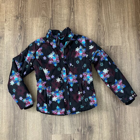 Obermeyer Snowflake Ski Jacket Black Sz Junior 16 - Picture 3 of 15